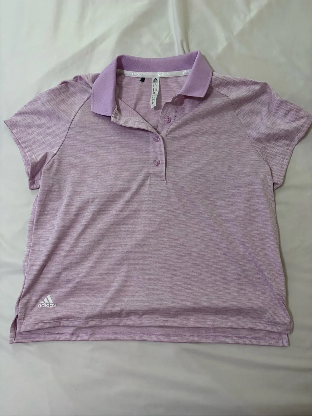 adidas Lavender Heather Short Sleeve Polo Shirt